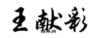 胡問遂王獻彩行書個性簽名怎么寫