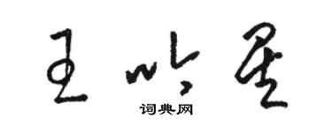 駱恆光王吟星草書個性簽名怎么寫