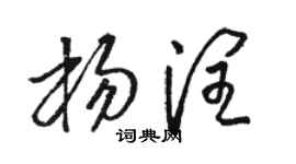 駱恆光楊潤草書個性簽名怎么寫