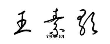 梁錦英王素歌草書個性簽名怎么寫