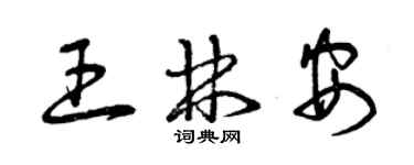 曾慶福王林安草書個性簽名怎么寫