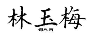 丁謙林玉梅楷書個性簽名怎么寫