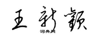 梁錦英王新顴草書個性簽名怎么寫