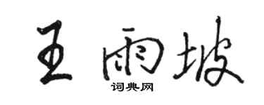 駱恆光王雨坡行書個性簽名怎么寫