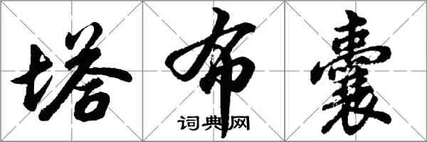 胡問遂塔布囊行書怎么寫