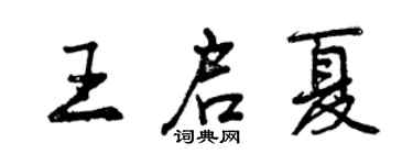 曾慶福王啟夏行書個性簽名怎么寫