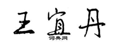 曾慶福王宜丹行書個性簽名怎么寫