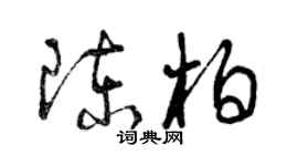 曾慶福陳柏草書個性簽名怎么寫