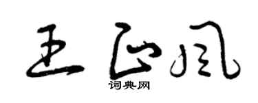 曾慶福王正風草書個性簽名怎么寫