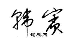 梁錦英韓賓草書個性簽名怎么寫