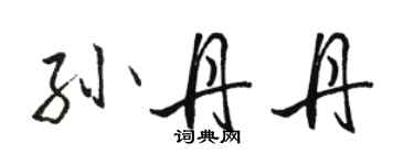 駱恆光孫丹丹行書個性簽名怎么寫