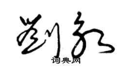 曾慶福劉永草書個性簽名怎么寫