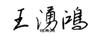 王正良王涌鴻行書個性簽名怎么寫