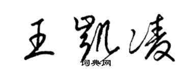 梁錦英王凱凌草書個性簽名怎么寫