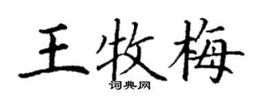 丁謙王牧梅楷書個性簽名怎么寫