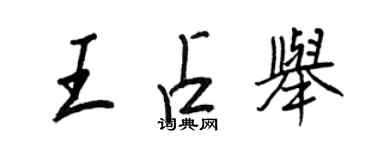 王正良王占舉行書個性簽名怎么寫