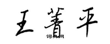 王正良王菁平行書個性簽名怎么寫