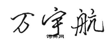 駱恆光萬宇航行書個性簽名怎么寫
