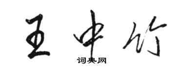 駱恆光王中竹行書個性簽名怎么寫