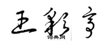 曾慶福王彩亭草書個性簽名怎么寫