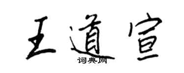 王正良王道宣行書個性簽名怎么寫