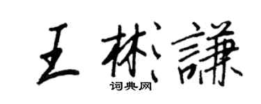 王正良王彬謙行書個性簽名怎么寫