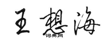 駱恆光王想海行書個性簽名怎么寫