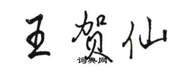 駱恆光王賀仙行書個性簽名怎么寫