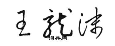 駱恆光王龍沫草書個性簽名怎么寫