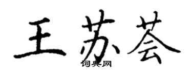 丁謙王蘇薈楷書個性簽名怎么寫