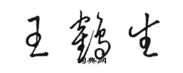 駱恆光王鶴生草書個性簽名怎么寫