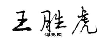 曾慶福王勝虎行書個性簽名怎么寫