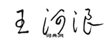 駱恆光王河浪草書個性簽名怎么寫