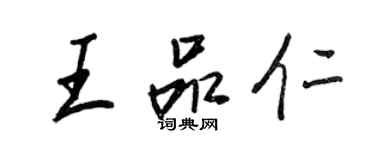 王正良王品仁行書個性簽名怎么寫