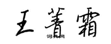 王正良王菁霜行書個性簽名怎么寫