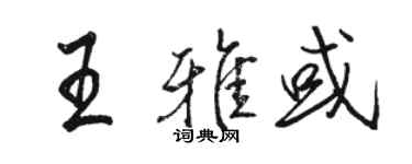 駱恆光王雅或行書個性簽名怎么寫
