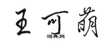 駱恆光王可萌行書個性簽名怎么寫