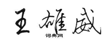 駱恆光王雄威行書個性簽名怎么寫