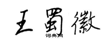 王正良王蜀徽行書個性簽名怎么寫