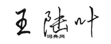 駱恆光王陸葉行書個性簽名怎么寫