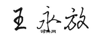 駱恆光王永放行書個性簽名怎么寫