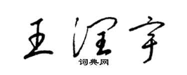 梁錦英王潤宇草書個性簽名怎么寫