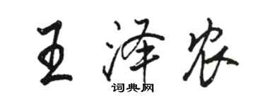 駱恆光王澤農行書個性簽名怎么寫