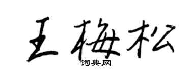 王正良王梅松行書個性簽名怎么寫