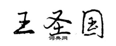 曾慶福王聖國行書個性簽名怎么寫