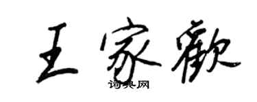 王正良王家歡行書個性簽名怎么寫