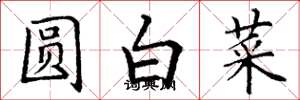 丁謙圓白菜楷書怎么寫