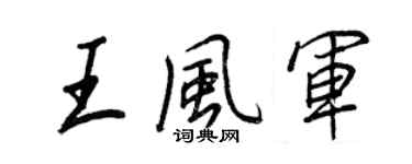 王正良王風軍行書個性簽名怎么寫