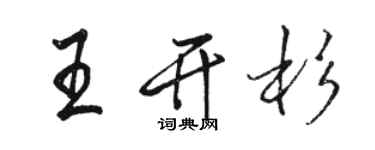 駱恆光王開杉行書個性簽名怎么寫