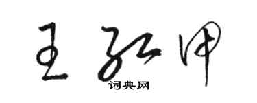 駱恆光王紅甲草書個性簽名怎么寫